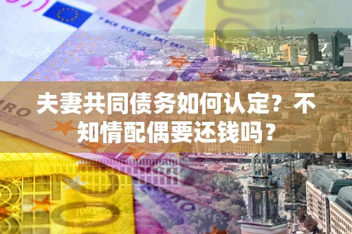 北京夫妻共同债务如何认定？不知情配偶要还钱吗？
